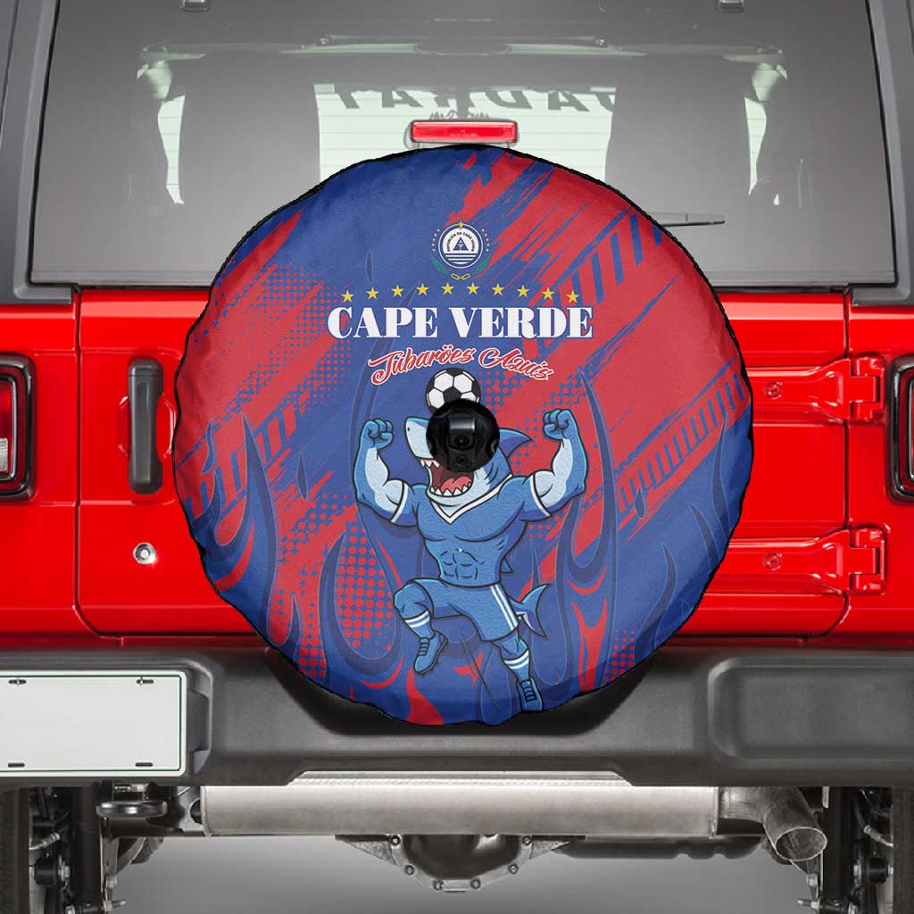 Cape Verde Football Spare Tire Cover Blue Sharks - Pride of the Islands - African Pride