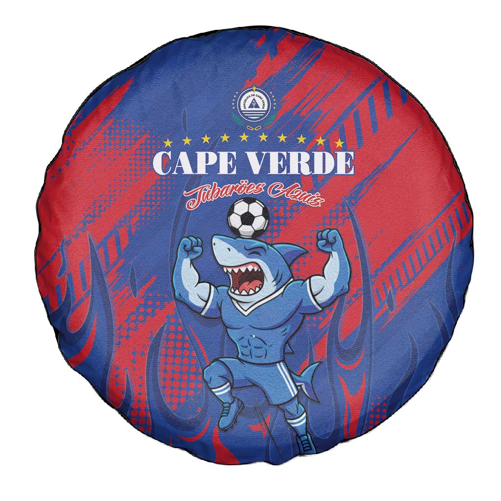 Cape Verde Football Spare Tire Cover Blue Sharks - Pride of the Islands - African Pride