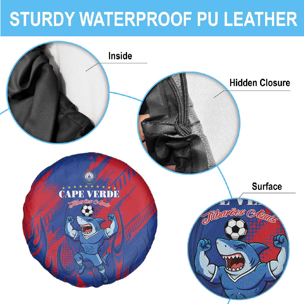 Cape Verde Football Spare Tire Cover Blue Sharks - Pride of the Islands - African Pride