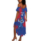 Custom Cape Verde Football Summer Maxi Dress Blue Sharks - Pride of the Islands - African Pride
