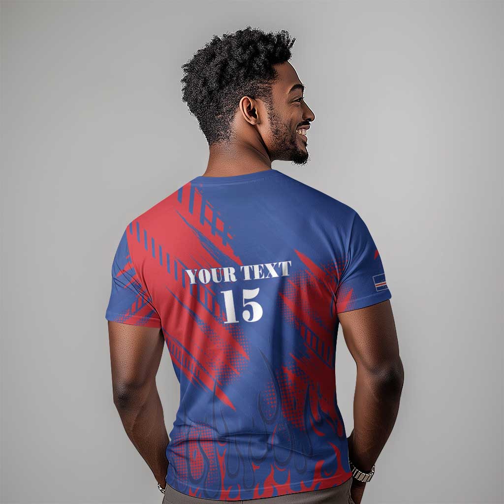 Custom Cape Verde Football T shirt Blue Sharks - Pride of the Islands - African Pride