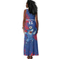 Custom Cape Verde Football Tank Maxi Dress Blue Sharks - Pride of the Islands - African Pride