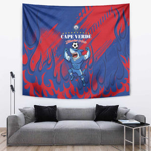 Cape Verde Football Tapestry Blue Sharks - Pride of the Islands - African Pride