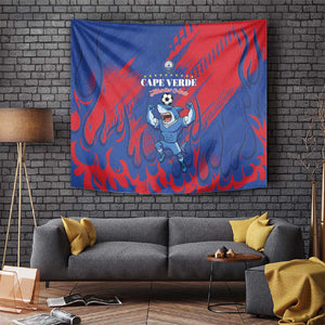 Cape Verde Football Tapestry Blue Sharks - Pride of the Islands - African Pride