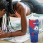 Custom Cape Verde Football Tumbler With Handle Blue Sharks - Pride of the Islands - African Pride