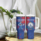 Custom Cape Verde Football Tumbler With Handle Blue Sharks - Pride of the Islands - African Pride