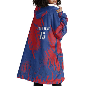 Custom Cape Verde Football Wearable Blanket Hoodie Blue Sharks - Pride of the Islands - African Pride