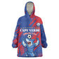 Custom Cape Verde Football Wearable Blanket Hoodie Blue Sharks - Pride of the Islands - African Pride