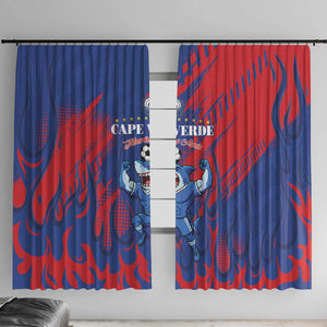 Cape Verde Football Window Curtain Blue Sharks - Pride of the Islands - African Pride