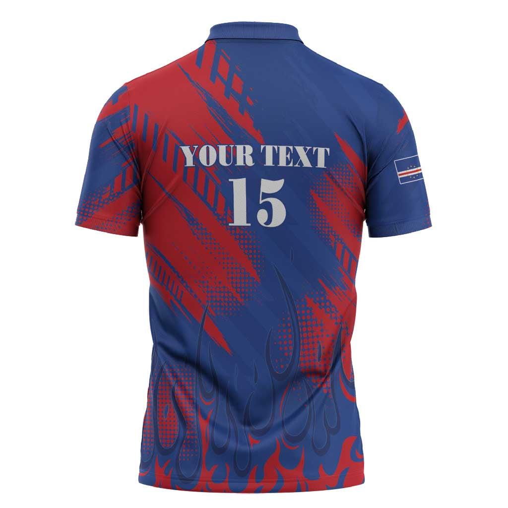 Custom Cape Verde Football Zipper Polo Shirt One Team One Victory