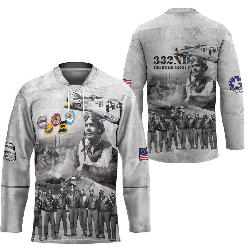 Red Tails Aviators Hockey Jersey WWII Heroes Tribute Retro Style