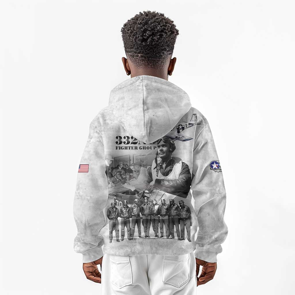 Legends of the Red Tails Kid Hoodie Freedom Flyers Retro Style - African Pride