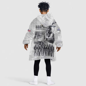 Legends of the Red Tails Kid Wearable Blanket Hoodie Freedom Flyers Retro Style - African Pride