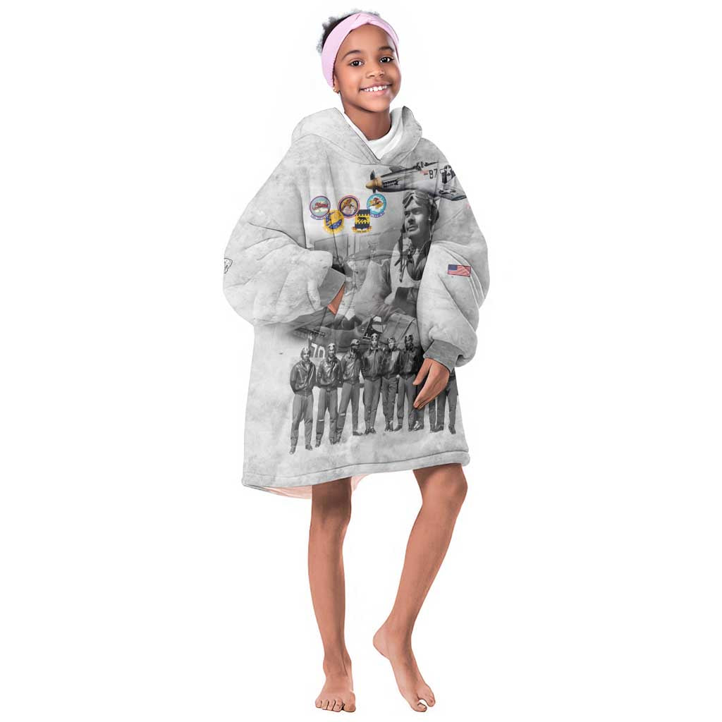 Legends of the Red Tails Kid Wearable Blanket Hoodie Freedom Flyers Retro Style - African Pride