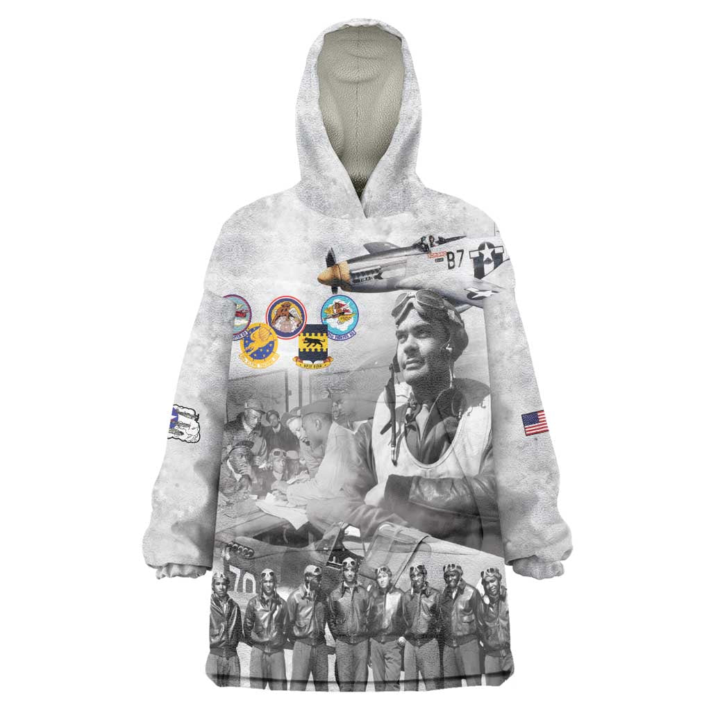 Legends of the Red Tails Kid Wearable Blanket Hoodie Freedom Flyers Retro Style - African Pride