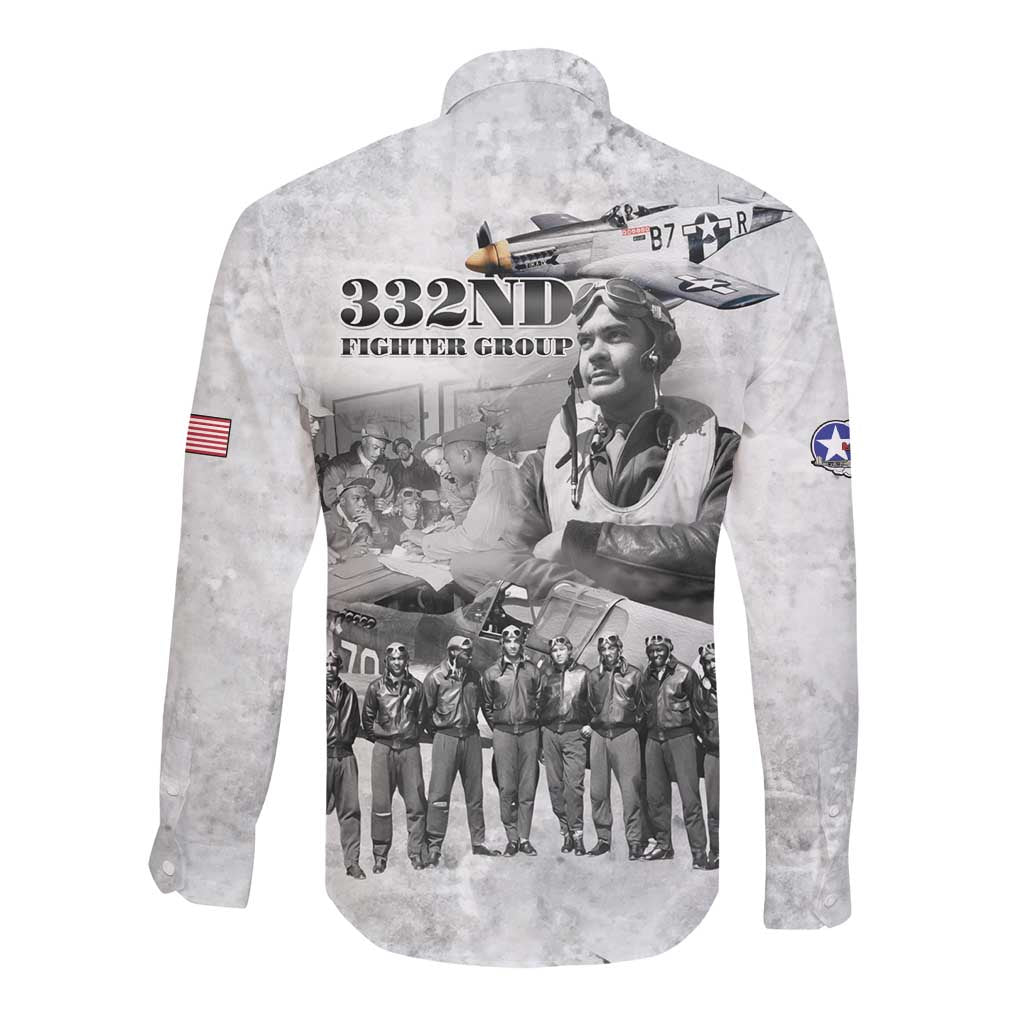 Legends of the Red Tails Long Sleeve Button Shirt Freedom Flyers Retro Style - African Pride