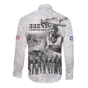 Legends of the Red Tails Long Sleeve Button Shirt Freedom Flyers Retro Style - African Pride