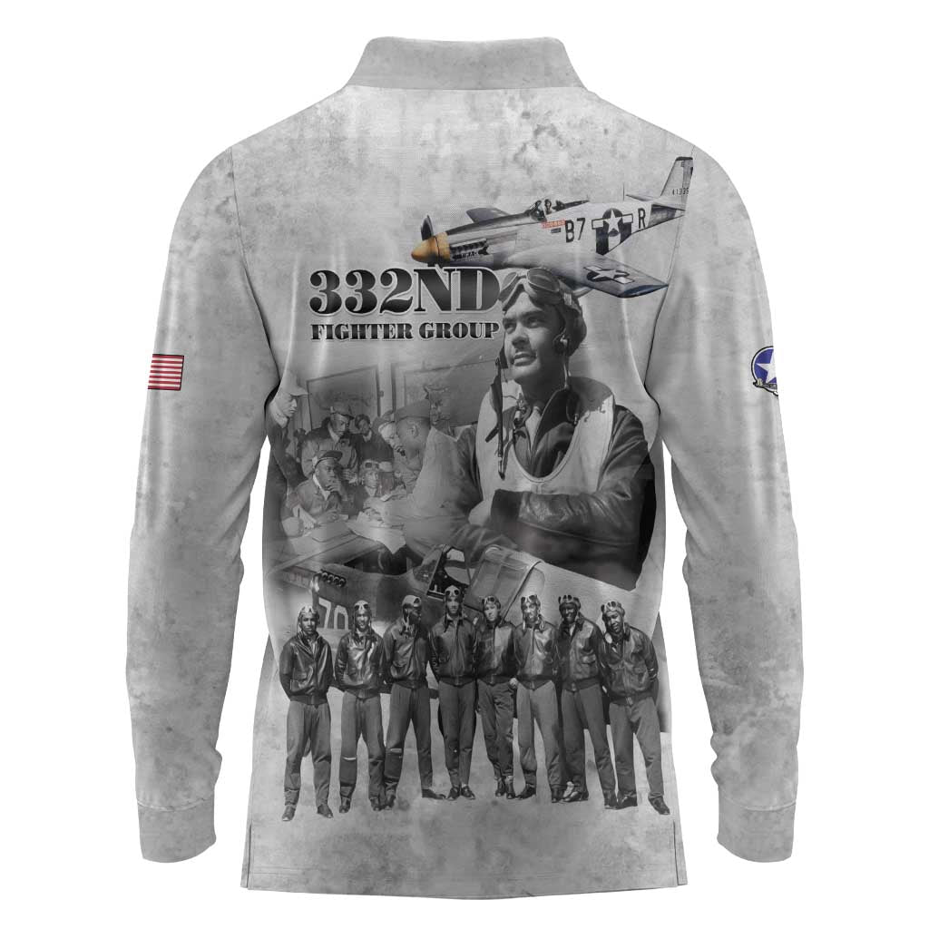 Legends of the Red Tails Long Sleeve Polo Shirt Freedom Flyers Retro Style - African Pride