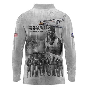 Legends of the Red Tails Long Sleeve Polo Shirt Freedom Flyers Retro Style - African Pride
