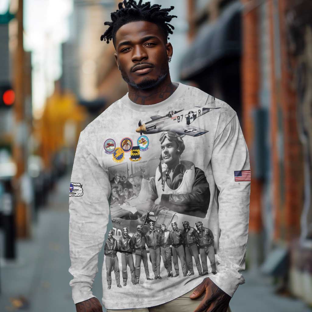 Legends of the Red Tails Long Sleeve Shirt Freedom Flyers Retro Style - African Pride