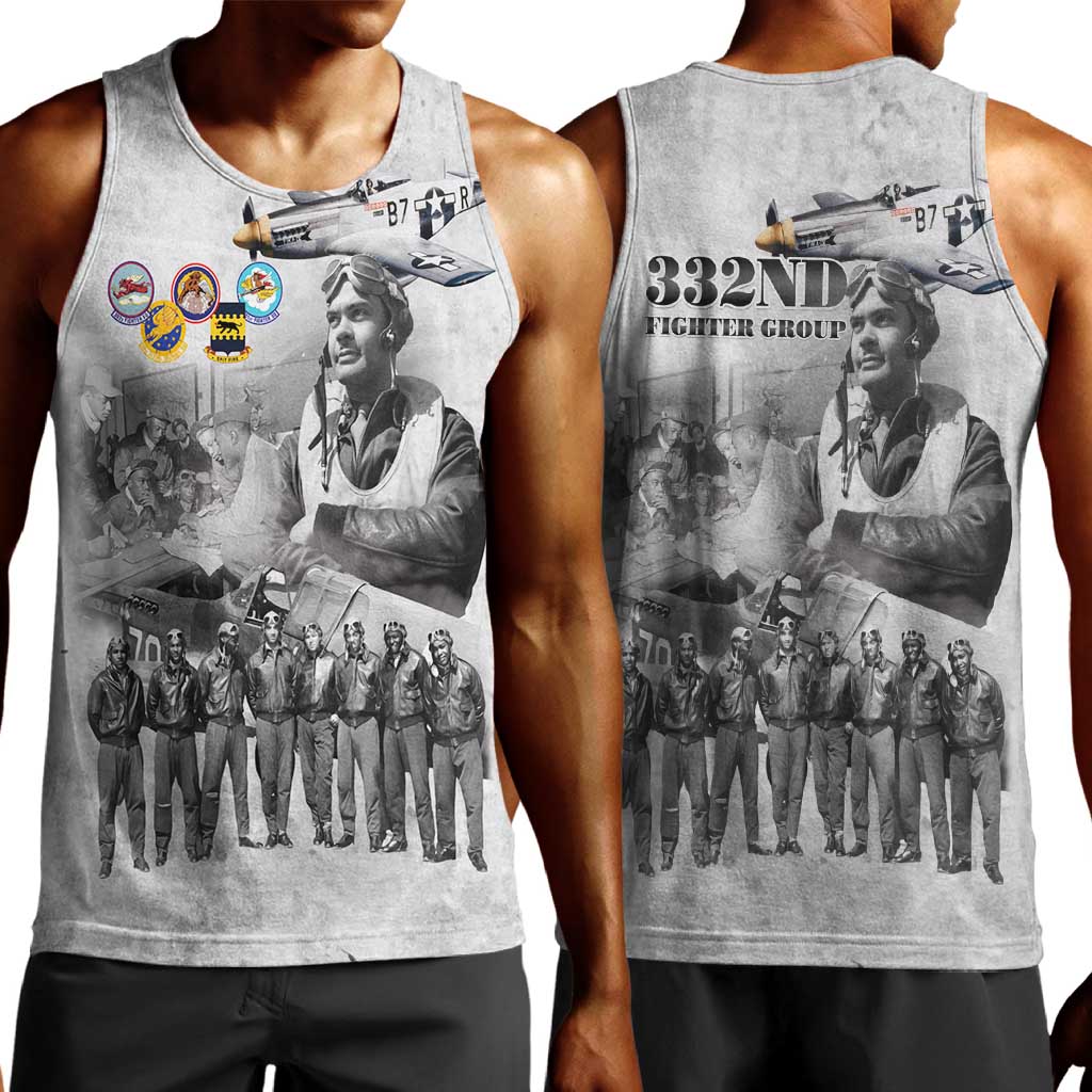 Legends of the Red Tails Men Tank Top Freedom Flyers Retro Style - African Pride