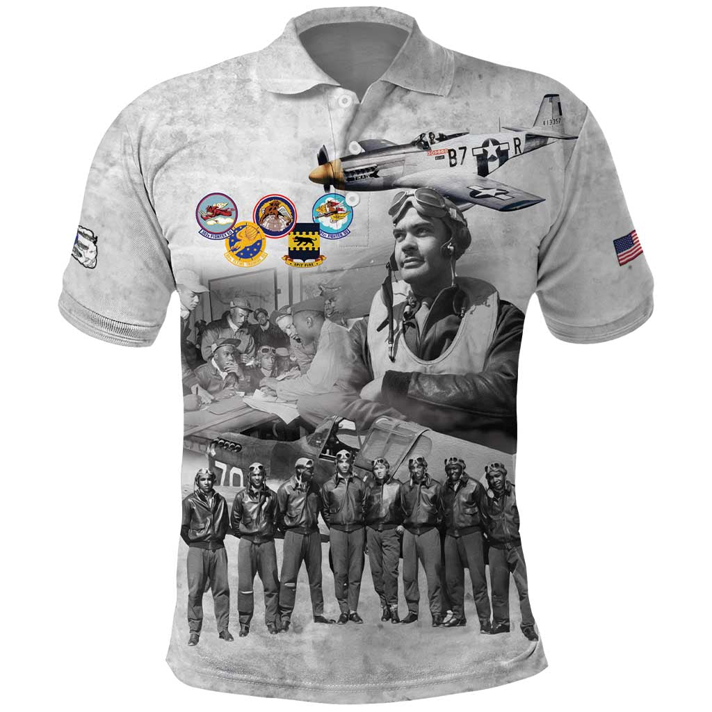 Legends of the Red Tails Polo Shirt Freedom Flyers Retro Style - African Pride