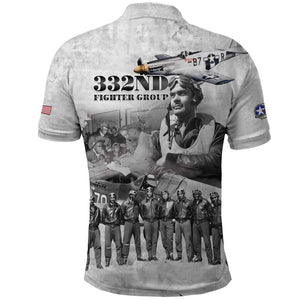 Legends of the Red Tails Polo Shirt Freedom Flyers Retro Style - African Pride