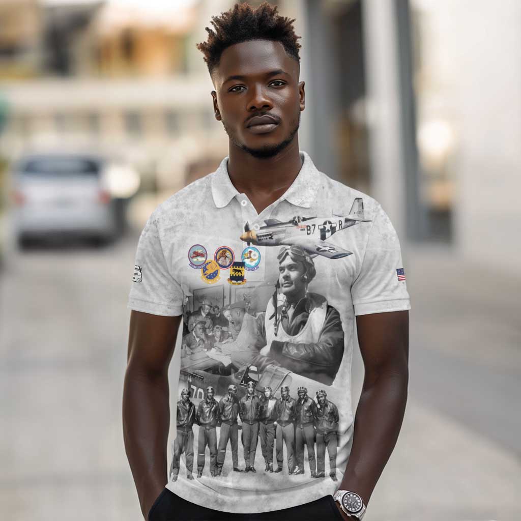 Legends of the Red Tails Polo Shirt Freedom Flyers Retro Style - African Pride