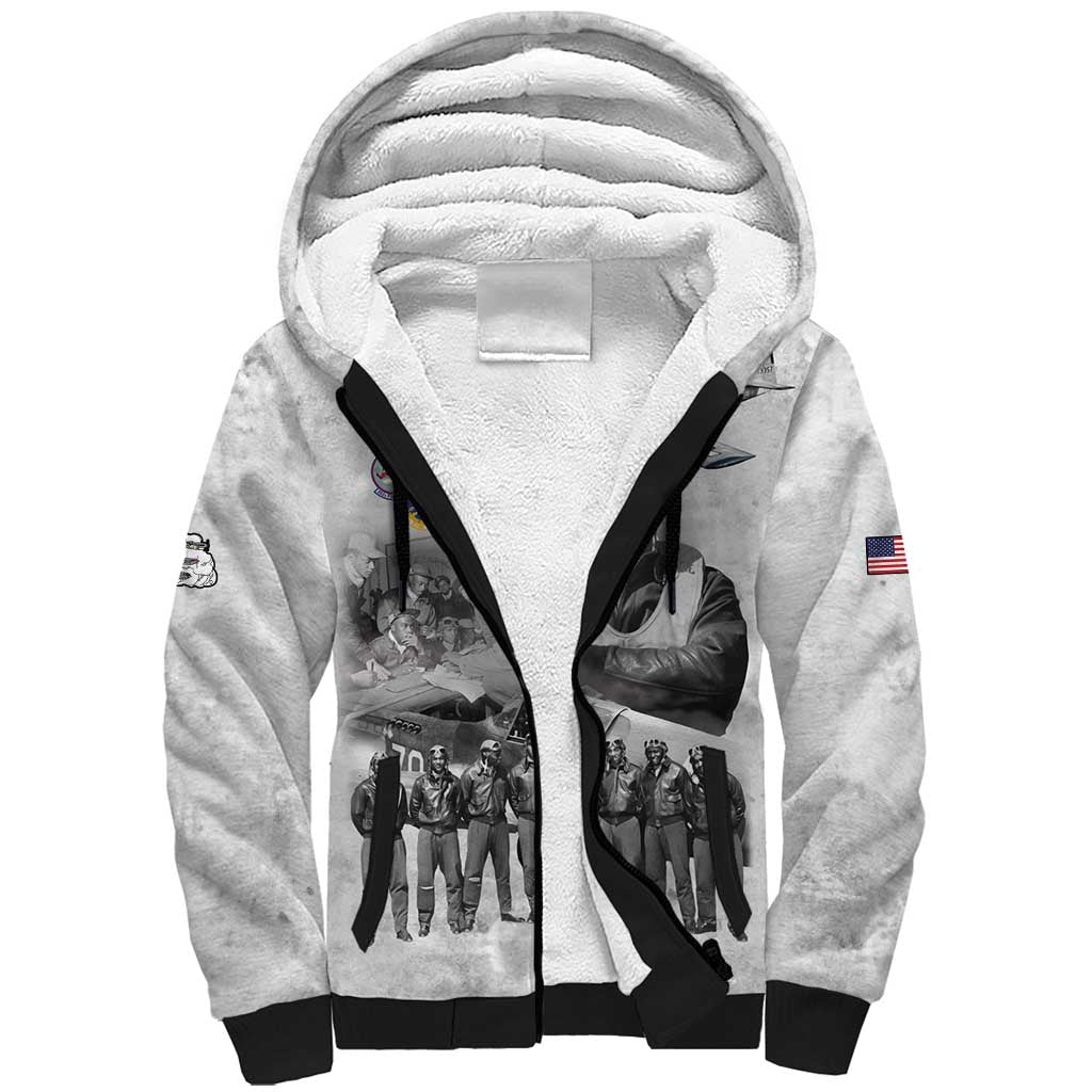Legends of the Red Tails Sherpa Hoodie Freedom Flyers Retro Style - African Pride