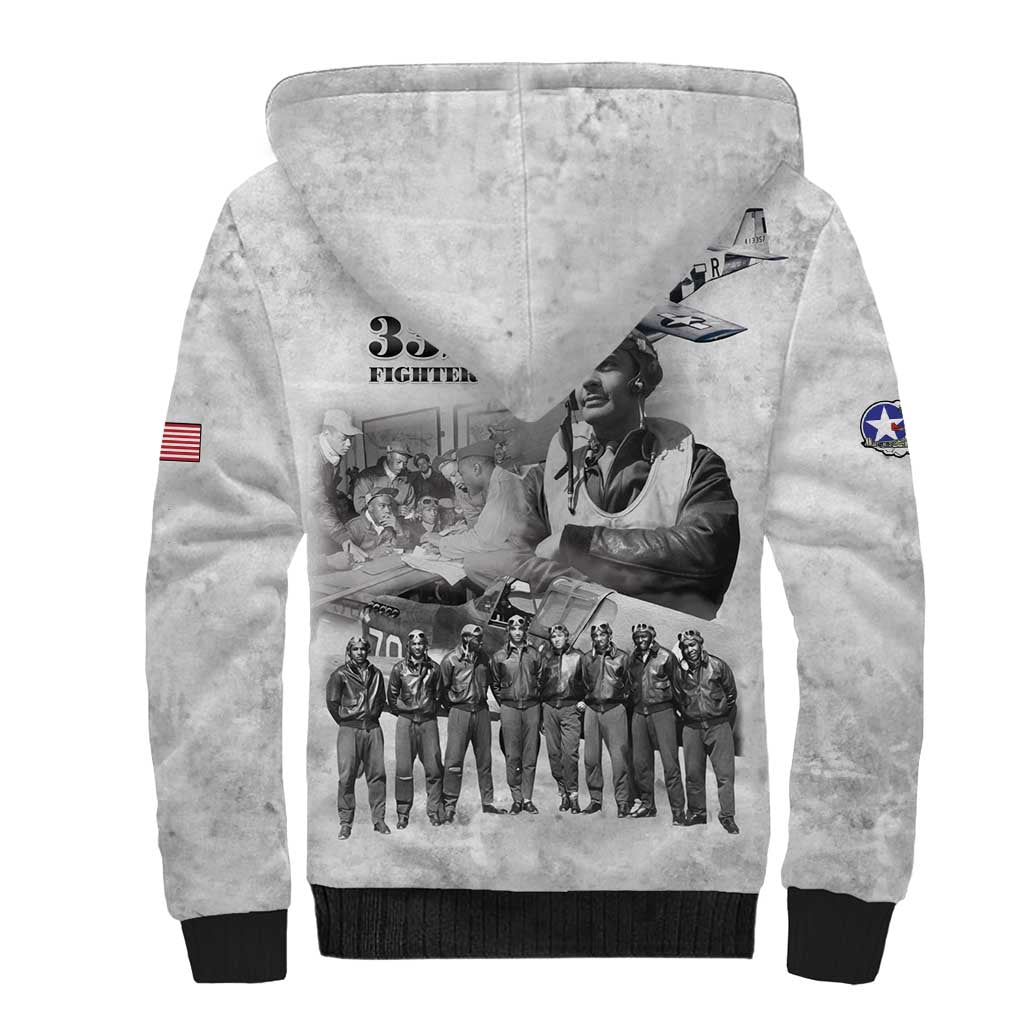 Legends of the Red Tails Sherpa Hoodie Freedom Flyers Retro Style - African Pride