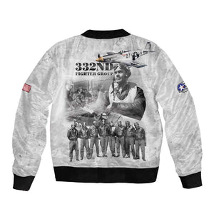 Legends of the Red Tails Sleeve Zip Bomber Jacket Freedom Flyers Retro Style - African Pride