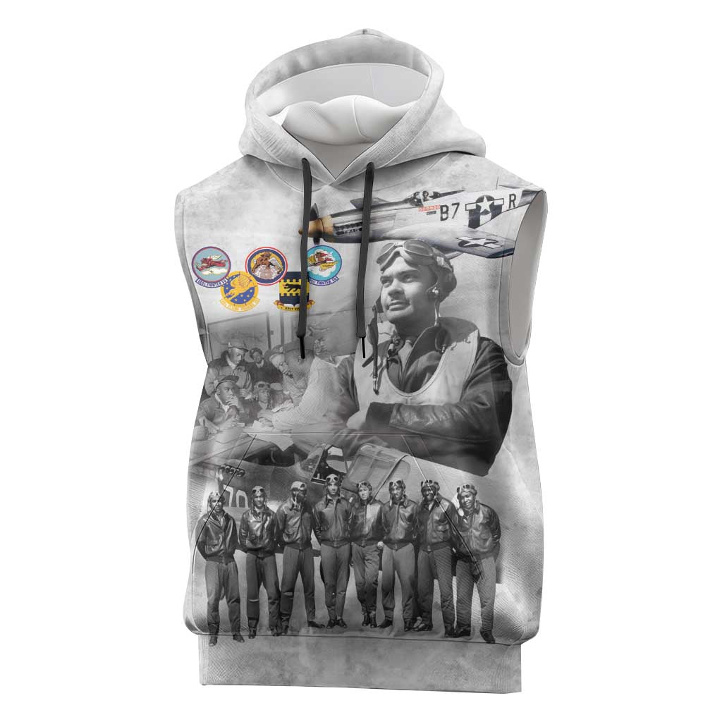 Legends of the Red Tails Sleeveless Hoodie Freedom Flyers Retro Style - African Pride