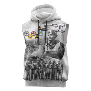 Legends of the Red Tails Sleeveless Hoodie Freedom Flyers Retro Style - African Pride