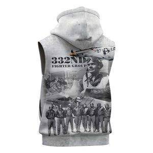 Legends of the Red Tails Sleeveless Hoodie Freedom Flyers Retro Style - African Pride