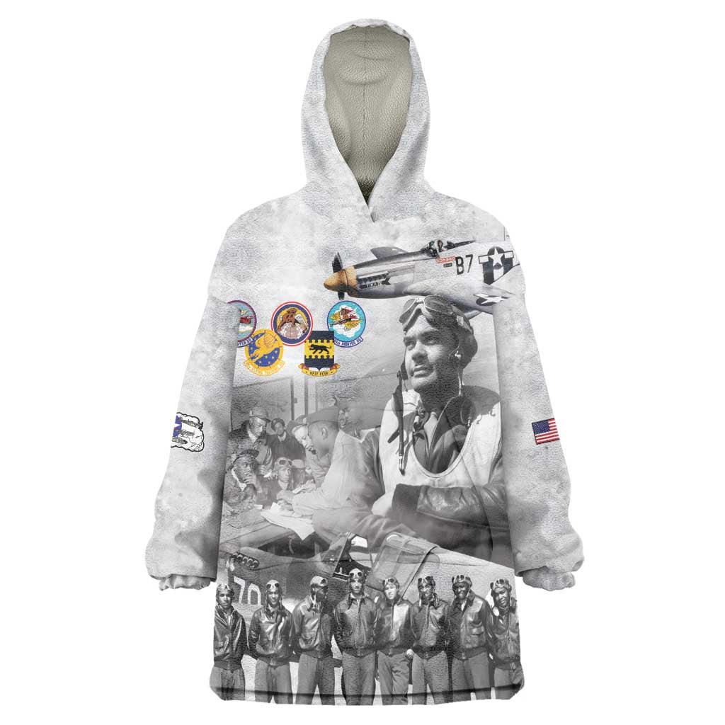 Legends of the Red Tails Wearable Blanket Hoodie Freedom Flyers Retro Style - African Pride