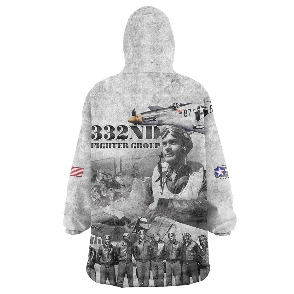 Legends of the Red Tails Wearable Blanket Hoodie Freedom Flyers Retro Style - African Pride