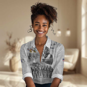 Legends of the Red Tails Women Casual Shirt Freedom Flyers Retro Style - African Pride