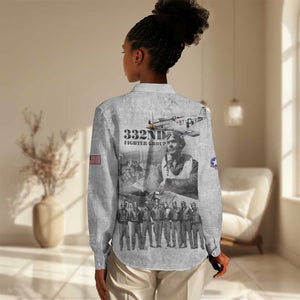 Legends of the Red Tails Women Casual Shirt Freedom Flyers Retro Style - African Pride