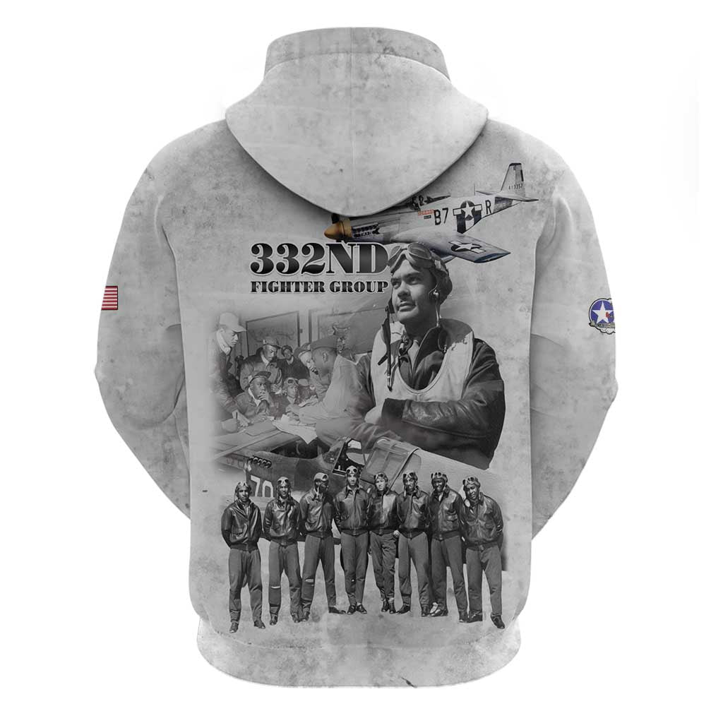 Legends of the Red Tails Zip Hoodie Freedom Flyers Retro Style - African Pride