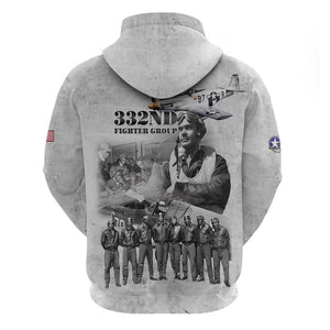 Legends of the Red Tails Zip Hoodie Freedom Flyers Retro Style - African Pride