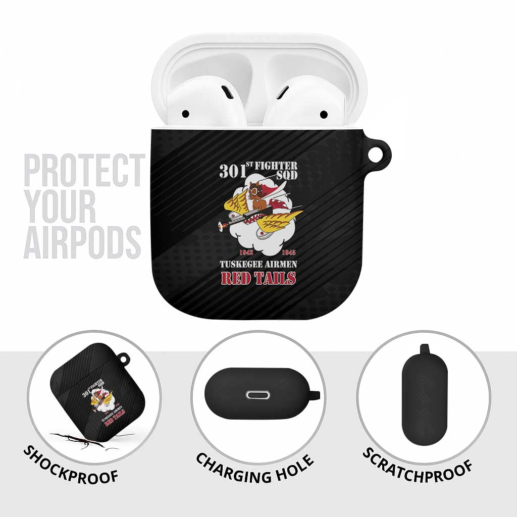 Tuskegee Airmen Red Tails AirPods Case 301st Fighter Squadron - Black