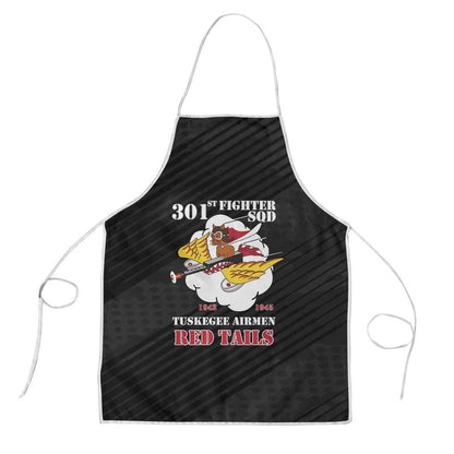 Tuskegee Airmen Red Tails Apron 301st Fighter Squadron - Black