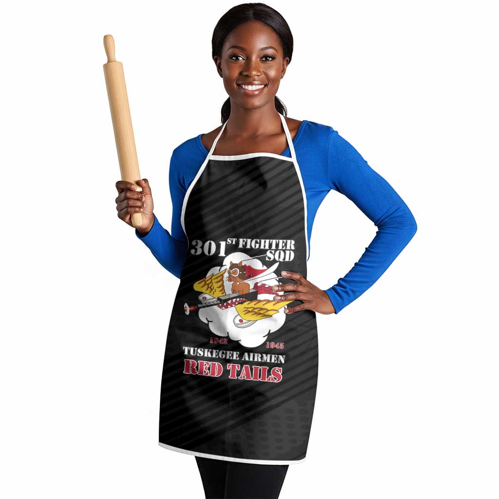 Tuskegee Airmen Red Tails Apron 301st Fighter Squadron - Black