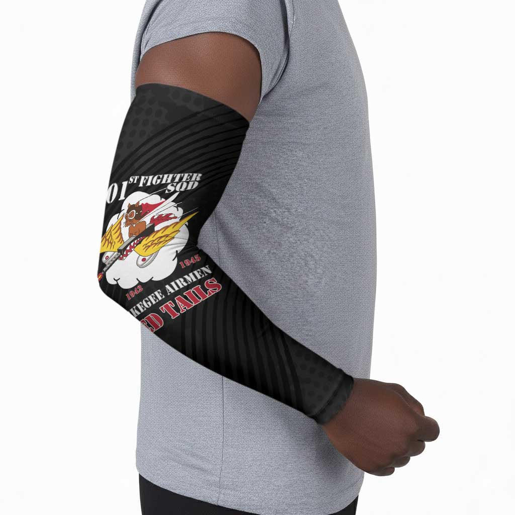 Personalized Tuskegee Airmen Red Tails Arm Sleeves 301st Fighter Squadron - Black
