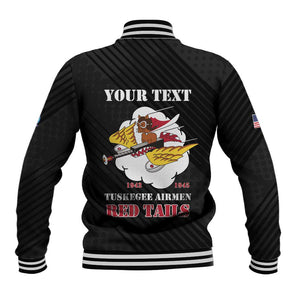 Personalized 301st Fighter Squadron WWII Baseball Jacket Red Tails Heritage - Black - African Pride