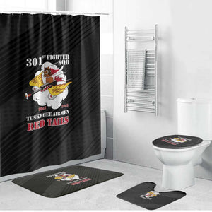 Tuskegee Airmen Red Tails Bathroom Set 301st Fighter Squadron - Black
