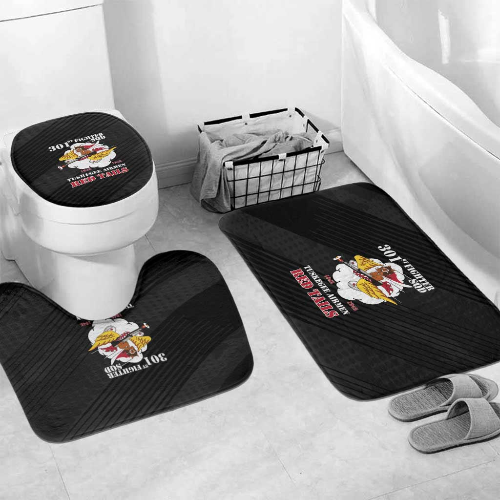 Tuskegee Airmen Red Tails Bathroom Set 301st Fighter Squadron - Black