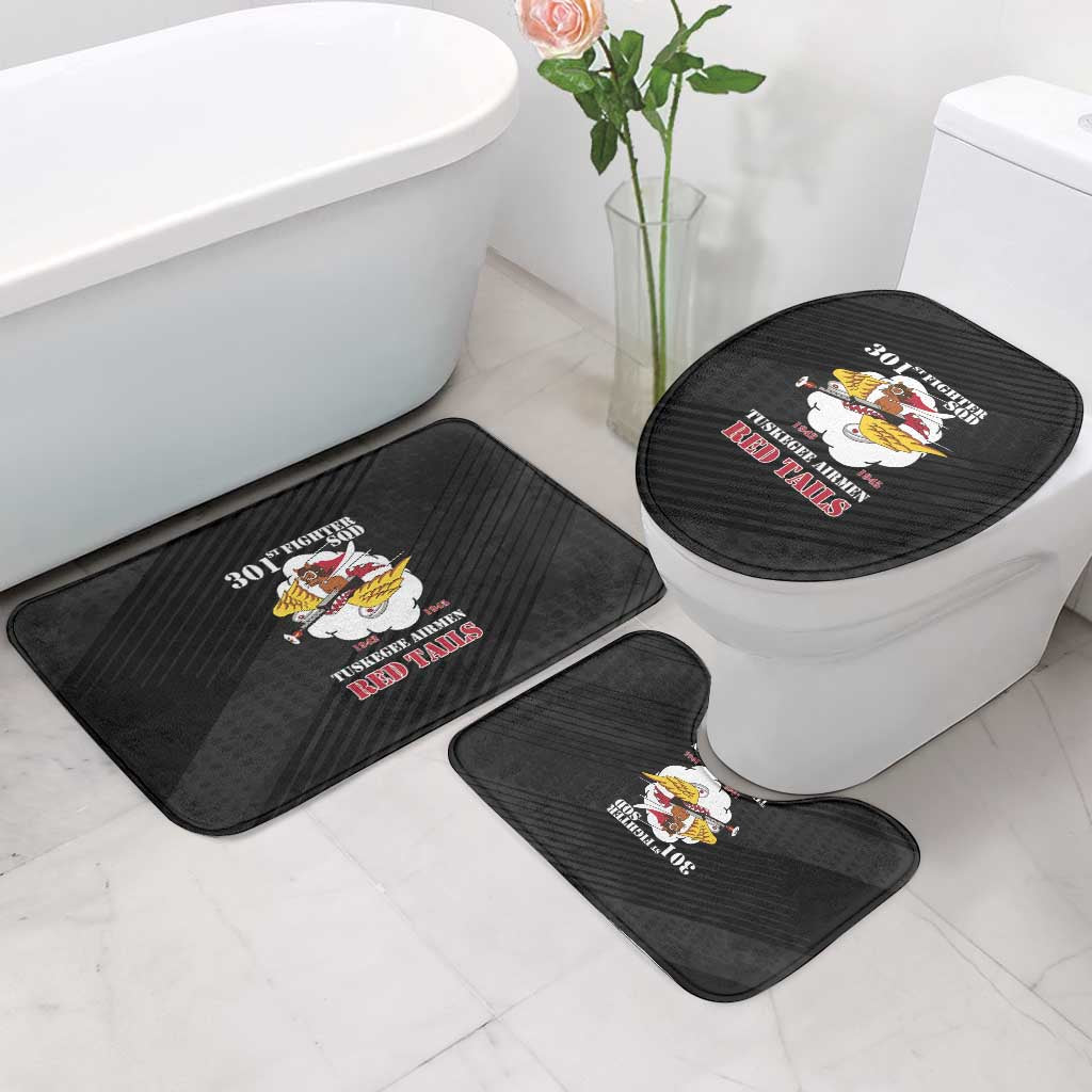 Tuskegee Airmen Red Tails Bathroom Set 301st Fighter Squadron - Black
