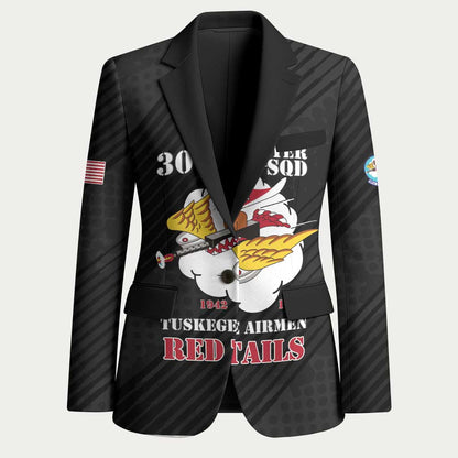 Personalized Tuskegee Airmen Red Tails Blazer 301st Fighter Squadron - Black