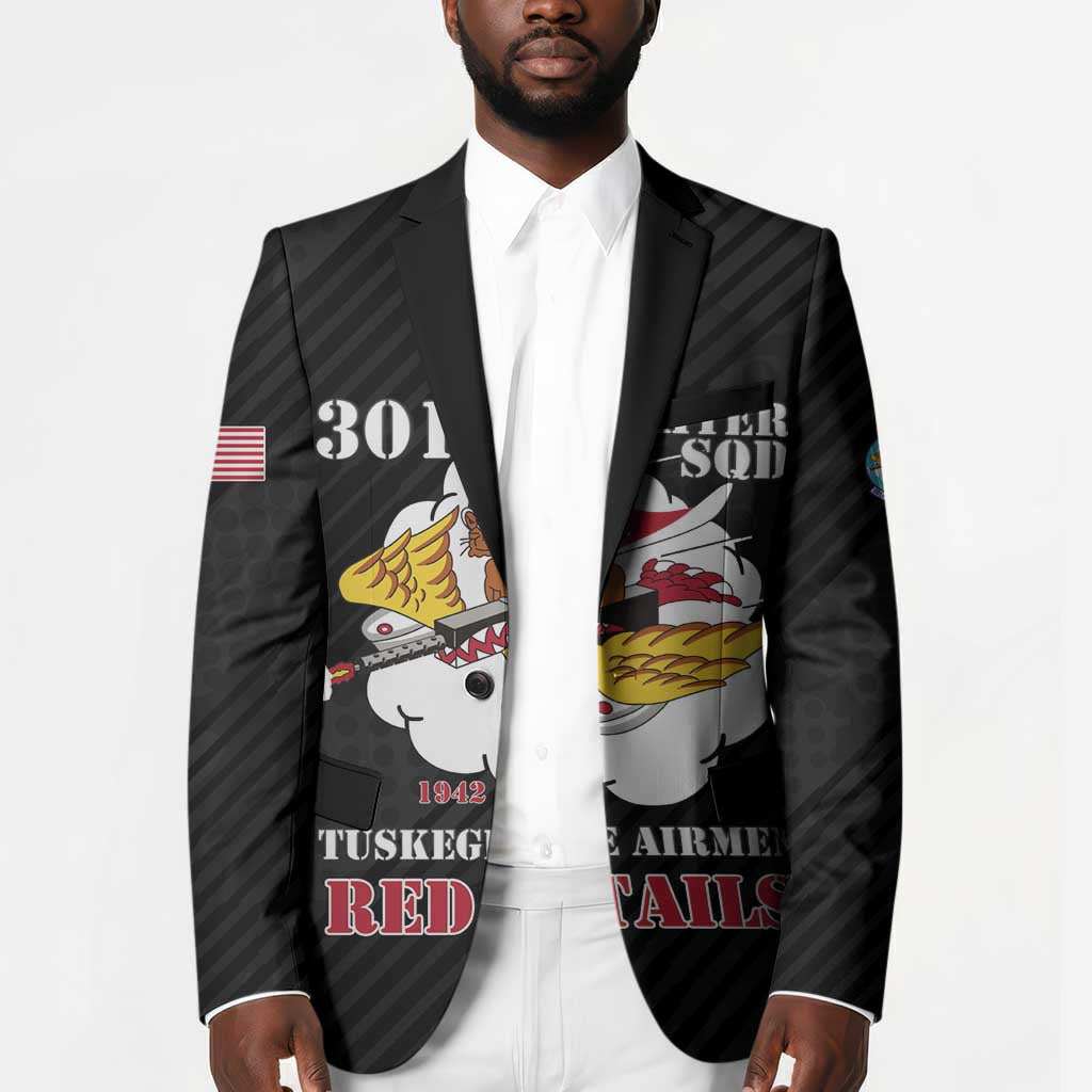 Personalized Tuskegee Airmen Red Tails Blazer 301st Fighter Squadron - Black